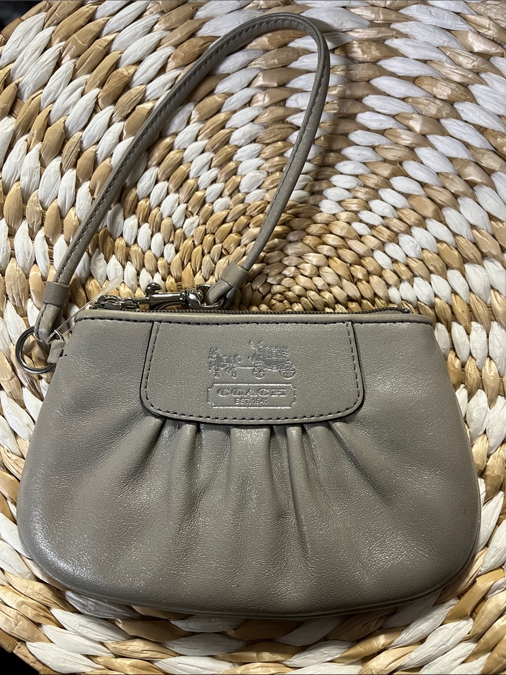 Coach Wristlet Clutch with Pleated Front -